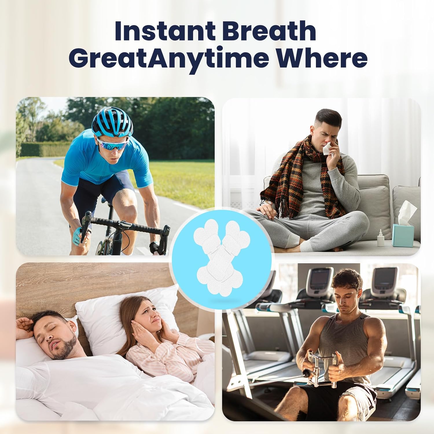 Nasal Strips for Snoring with Adjustable Fit – Extra Strength Nose Strips for Better Breathing, Strong All-Night Hold, Gentle on Sensitive Skin, 90 Count for Men & Women - Image 7