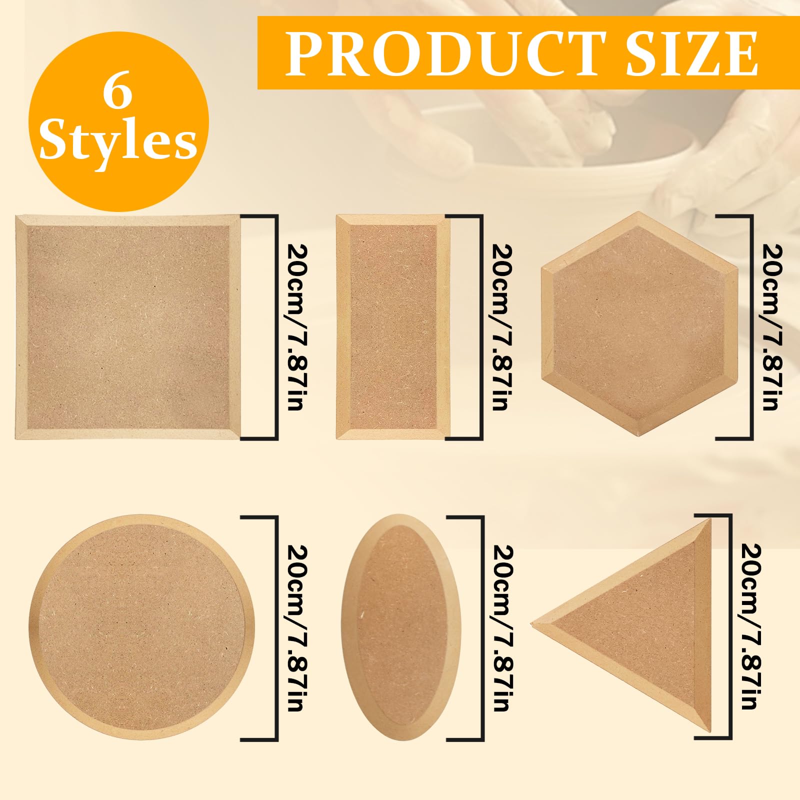 GeryVtee Ceramics Plate Forming Molds 6 Pcs Pottery Molds for Clay Handbuliding Plates Slump Mold for Pottery 6 Shapes Wooden Pottery Tools and Supplies (Mix)