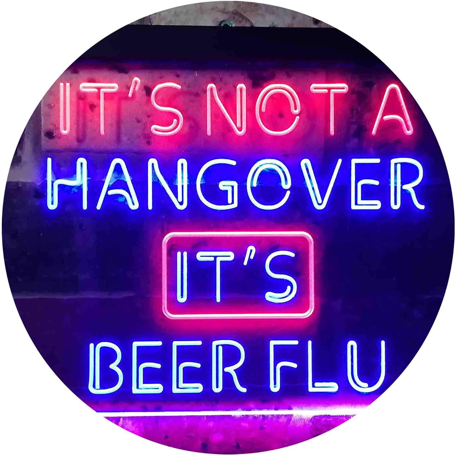 ADVPRO Not Hangover Beer Flu Bar Club Dual Color LED Neon Sign Red & Blue 24" x 16" st6s64-i3551-rb