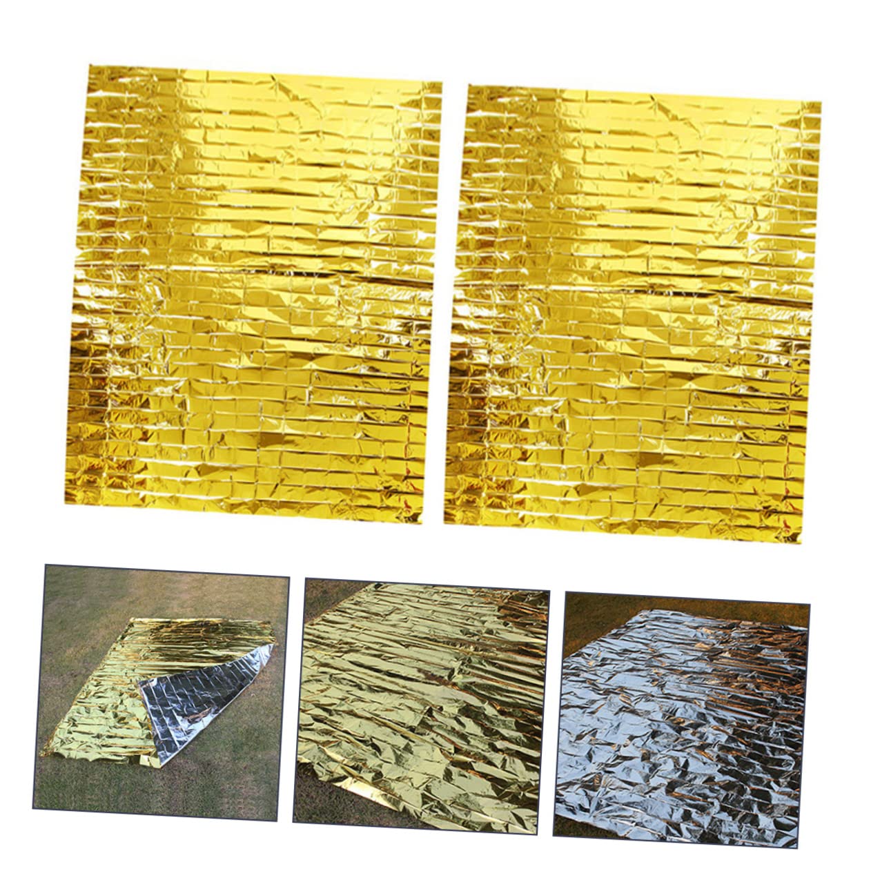 NAMOARLY Emergency Blanket Aluminum Foil Outdoor Waterproof Thermal Survival Carpet