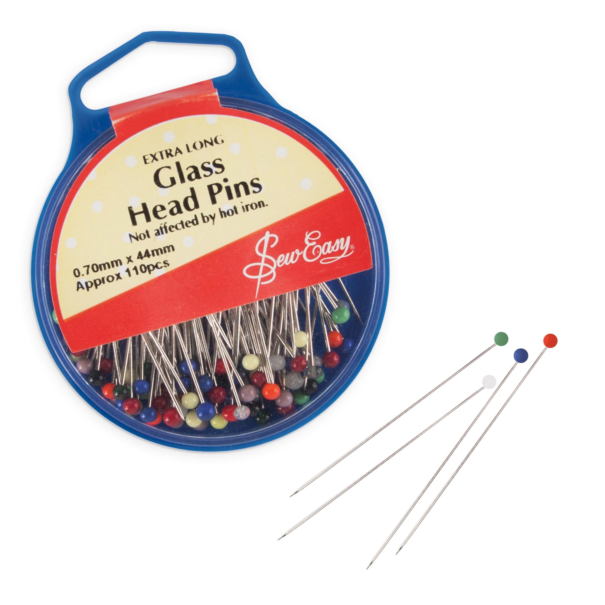 Hemline Nickel Pins, Glass,
