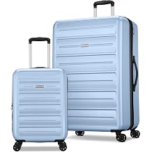 American Tourister Westridge Hardside Luggage Set with Spinner Wheels, Ice Blue, 2PC SET CO/L, Westridge Hardside Luggage with Spinner Wheels