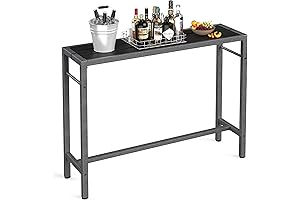 Mr IRONSTONE 53" Outdoor Bar Table - Patio Pub Height Dining Table...