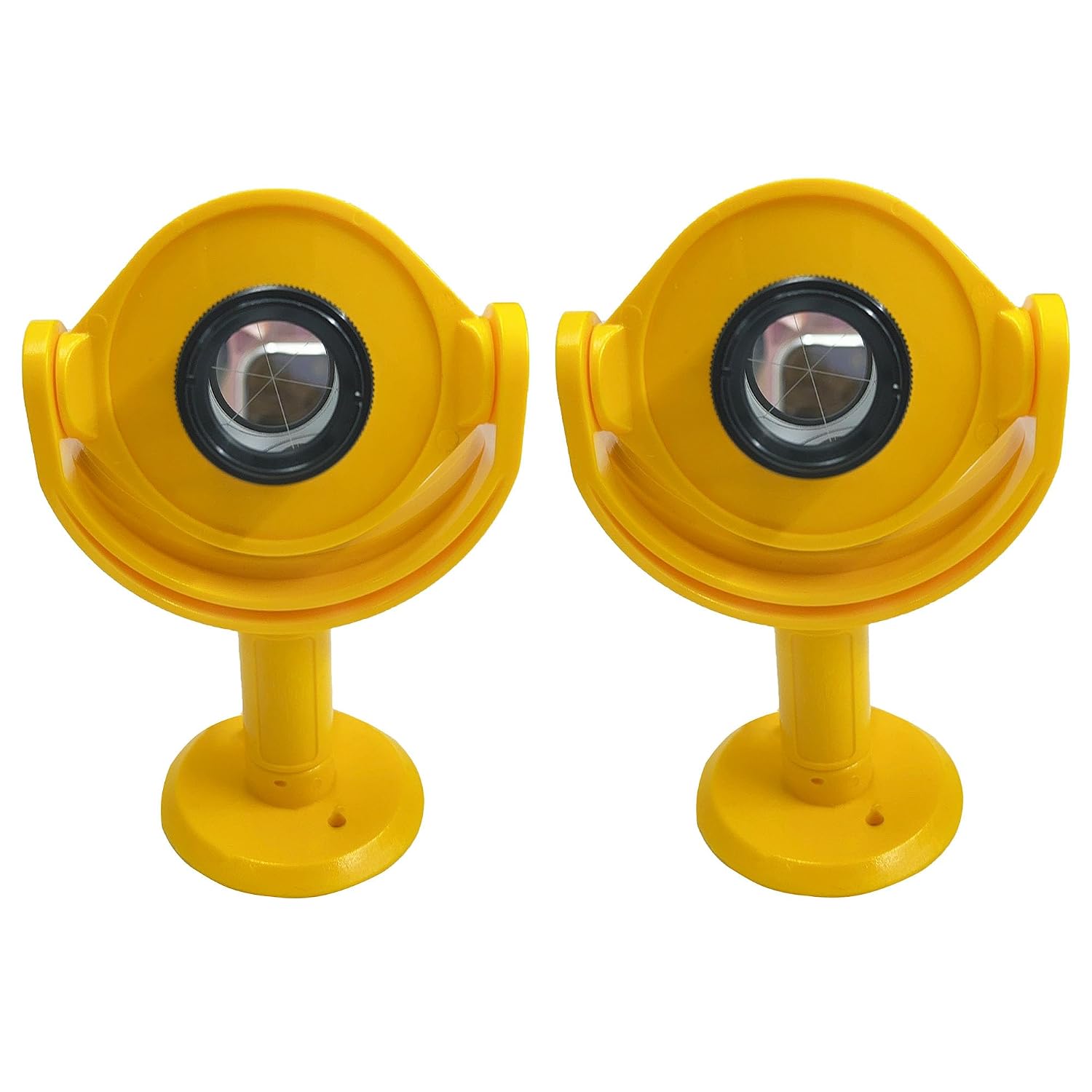 2 Pack 25mm Yellow Mini Prism with Tilting Brackets for Leica ADS109, 46-MP Replacement Surveying Peanut Prism Constant +17.5mm, Aluminum Coated