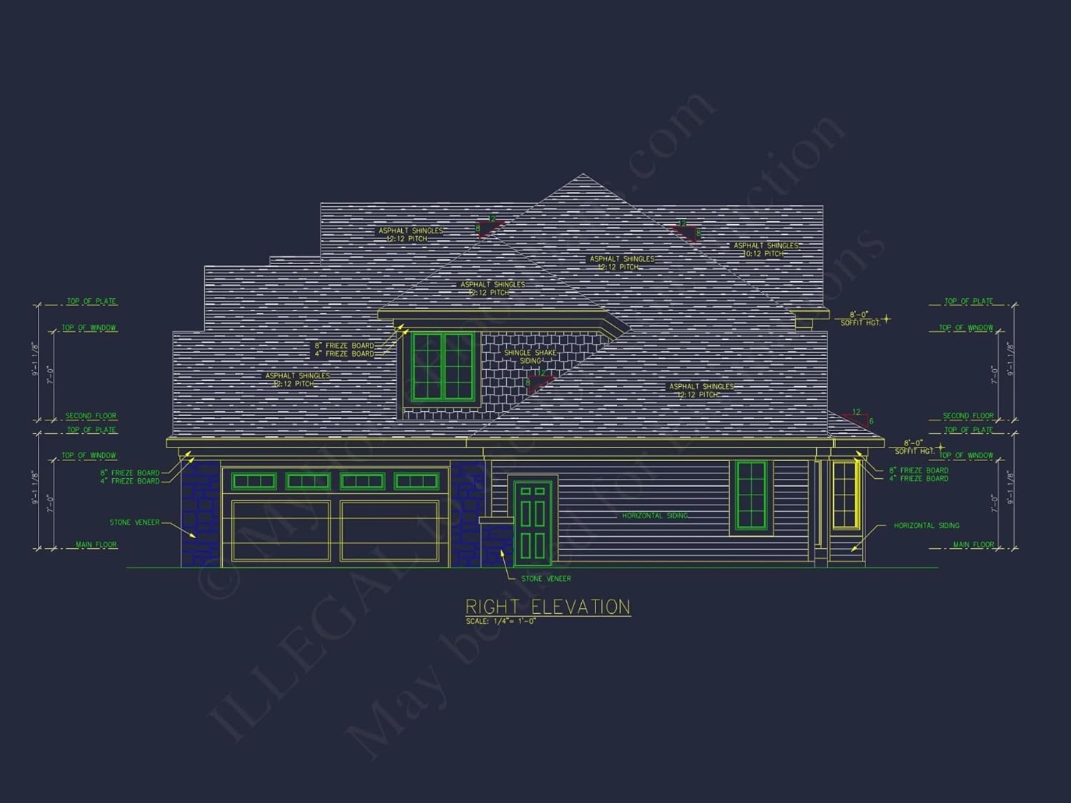 10-1525 HOUSE PLAN - Elegant House Plan with 2-Story Design and Detailed CAD Blueprint