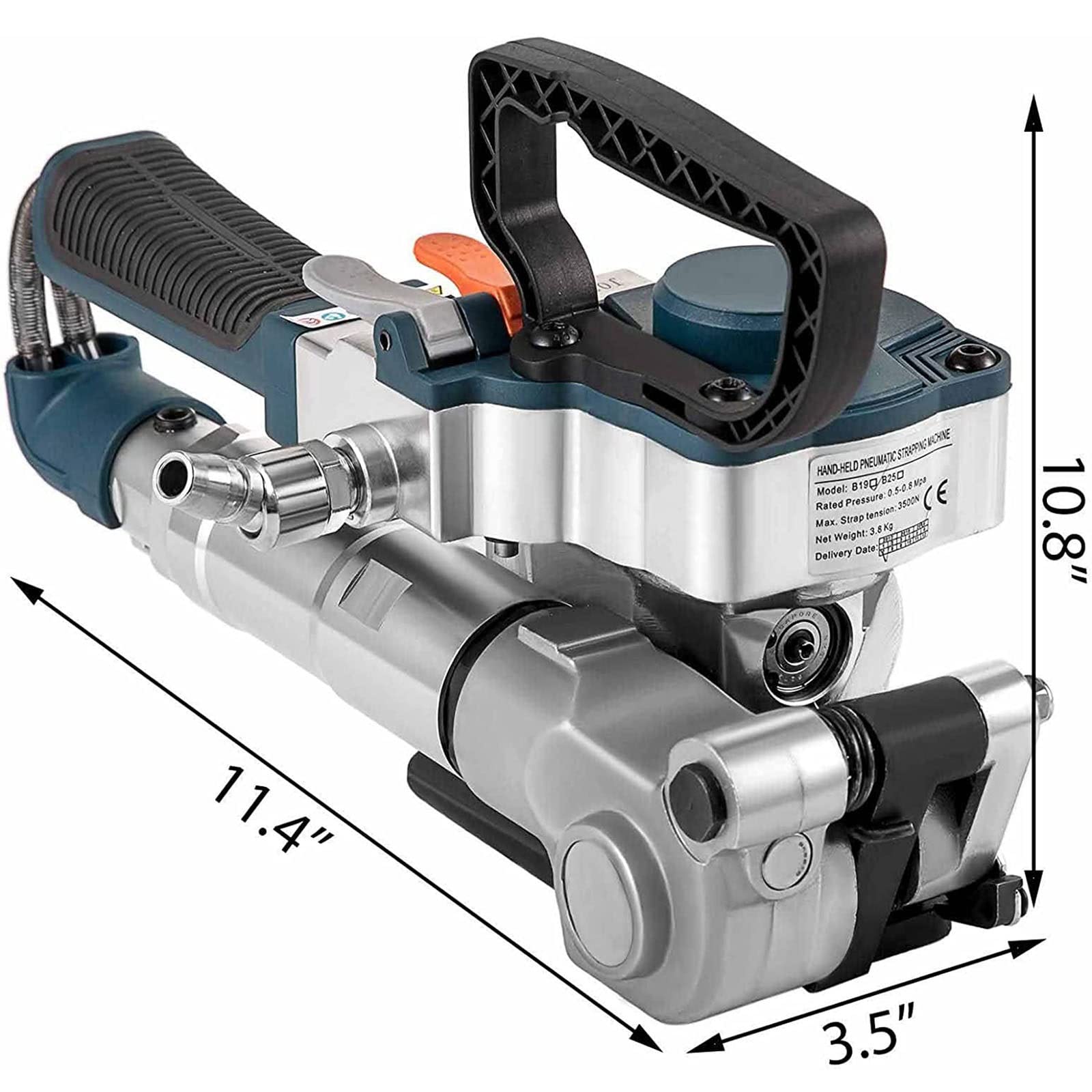 Herramienta neumática de flejado, máquina de bandas de mano para flejado de polipropileno y PET de 13 a 19 mm, solución de embalaje de soldadura térmica, equipo de embalaje eficiente