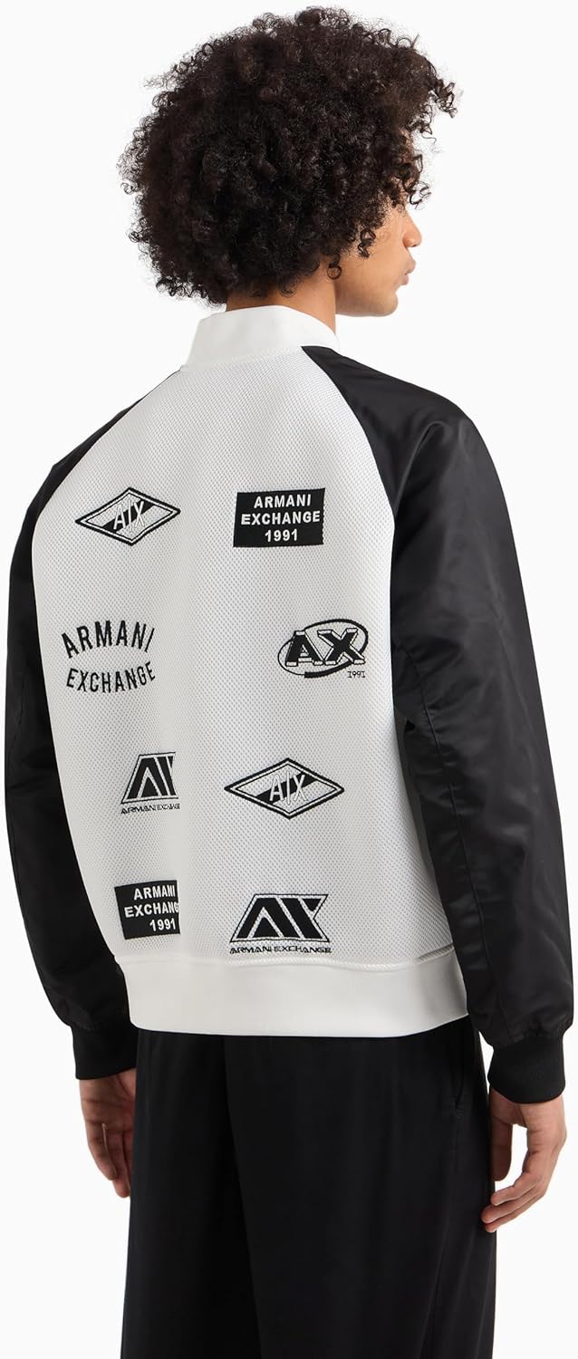 Armani Exchange mens Logo Mania Bomber - Image 4