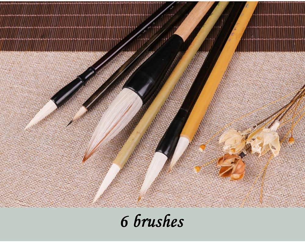 Pinceau de calligraphie chinoise, quatre trésors de l'étude, stylos pinceaux, pinceau de calligraphie chinoise, pinceau de calligraphie chinoise, ensemble de pinceaux de calligraphie, avec porte-stylo