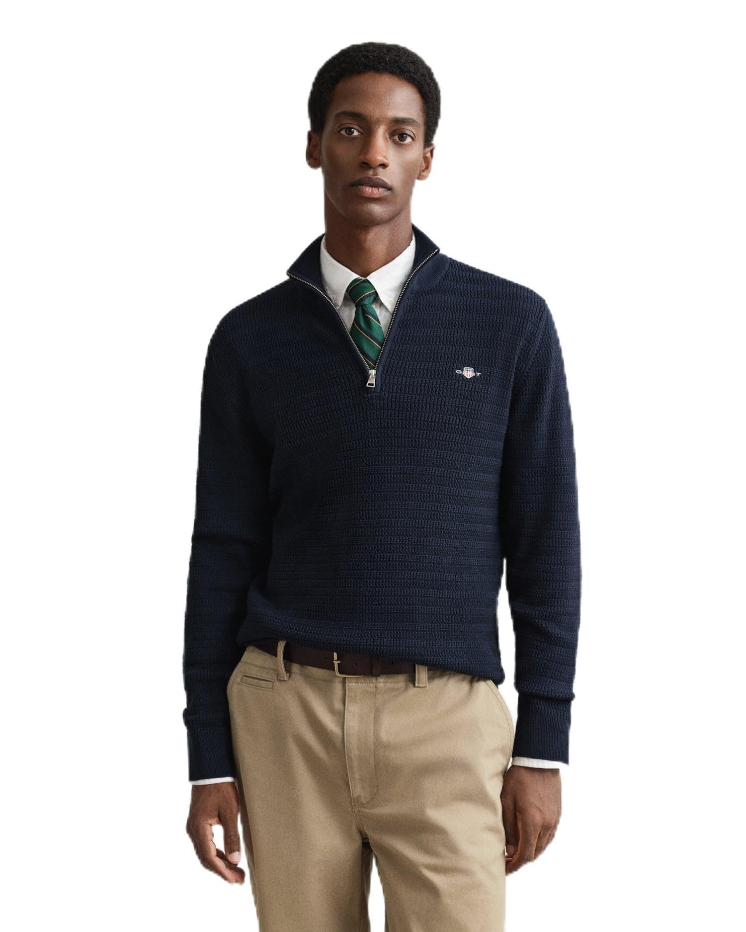 GANT Herren Mini Cable Half Zip Pullover