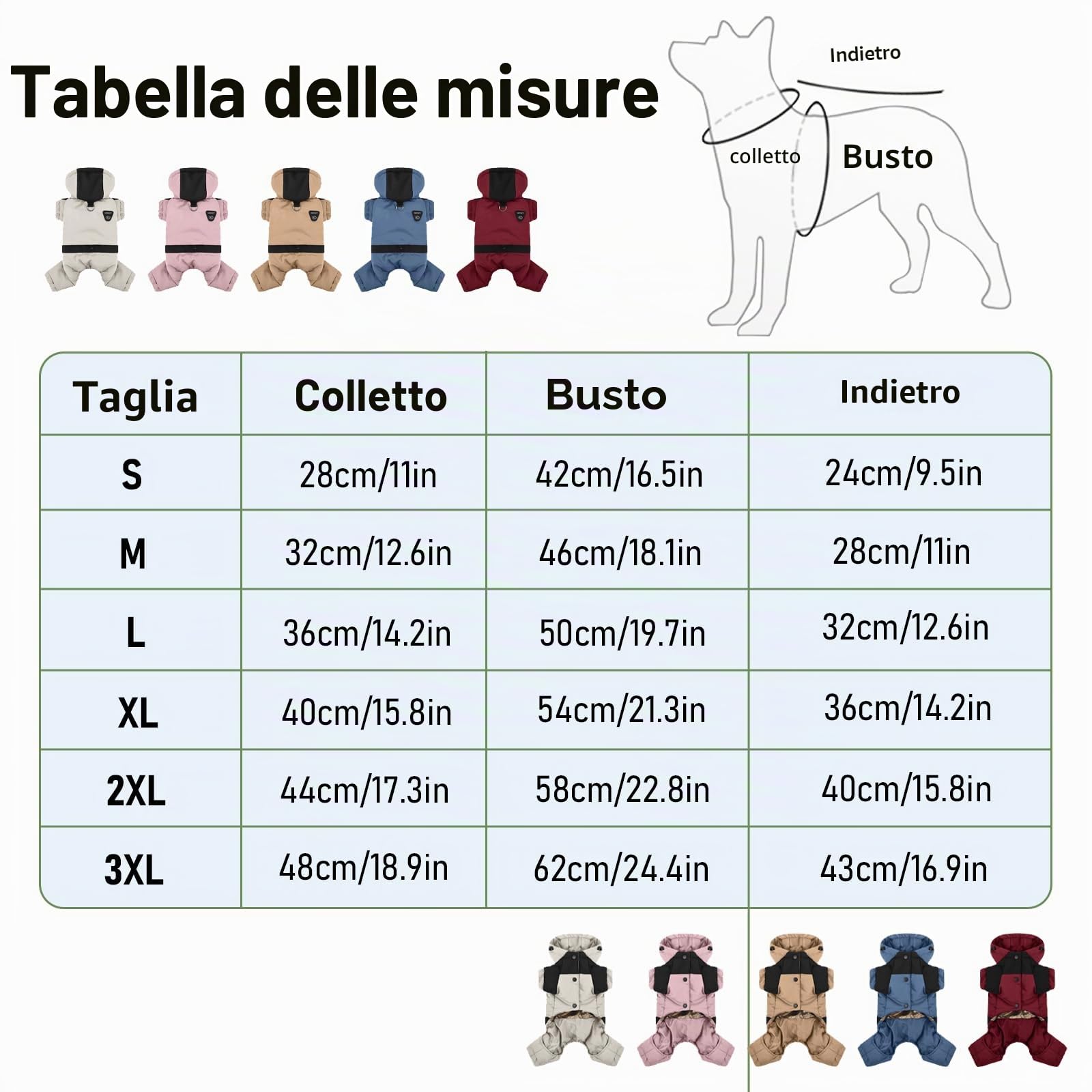 Caldo cappotto per cani con cappuccio, impermeabile antivento invernale integrale per cani, tuta da neve, abbigliamento regolabile per animali domestici (marrone, M)