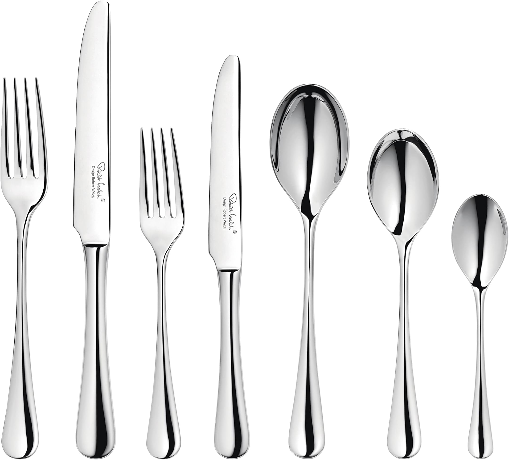 Radford Bright, 48 Piece Cutlery Set for 6 People - 6 Free Steak Knives. Made from Stainless Steel. Dishwasher Safe.