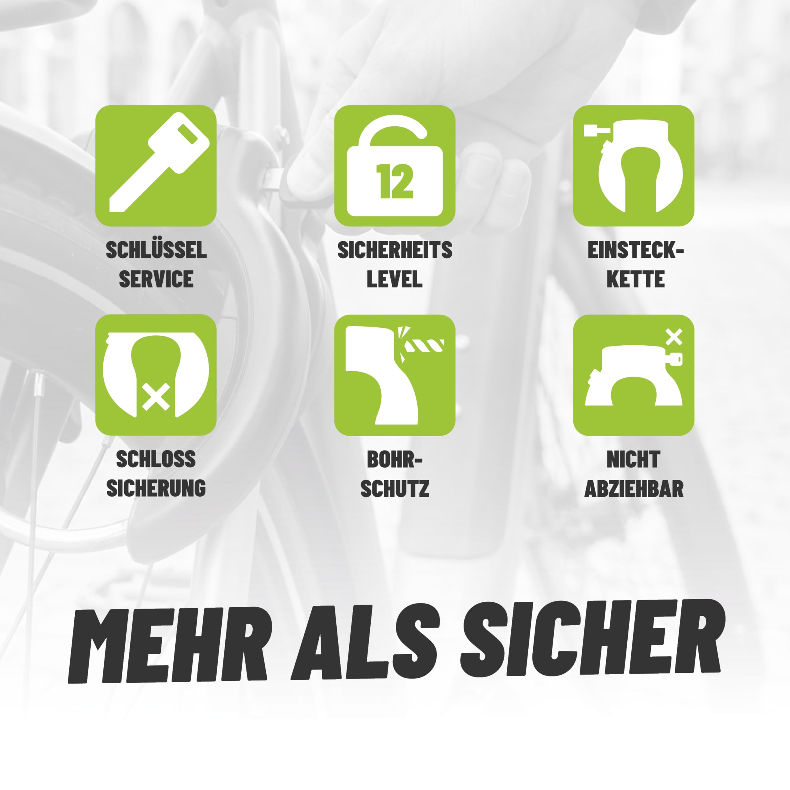 Axa Rahmenschloss Imenso Large 75mm abziehbar/nicht abziebar + Kette wählbar + MSZweirad Befestigungsmaterial (Schloss (Schlüssel nicht abziehbar), Kette ULC 100/5,5)