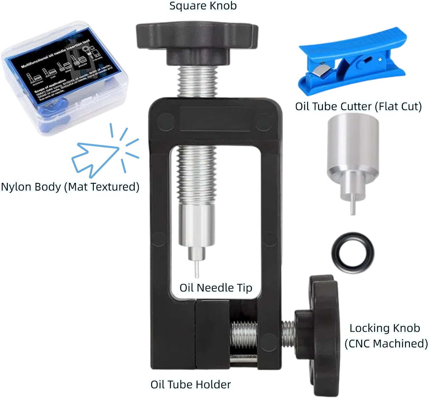 2 in 1 Bicycle Hydraulic Hose Cutter and Needle Driver Tool for MTB Road Bicycle - Olive Banjo Fitting Install, Compatible with Most Needle Drivers