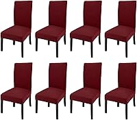 Vista 25 de GoodtoU Fundas para sillas de comedor negras, juego de 2, fundas elásticas y suaves para sillas de comedor, fundas protectoras lavables y extraíbles