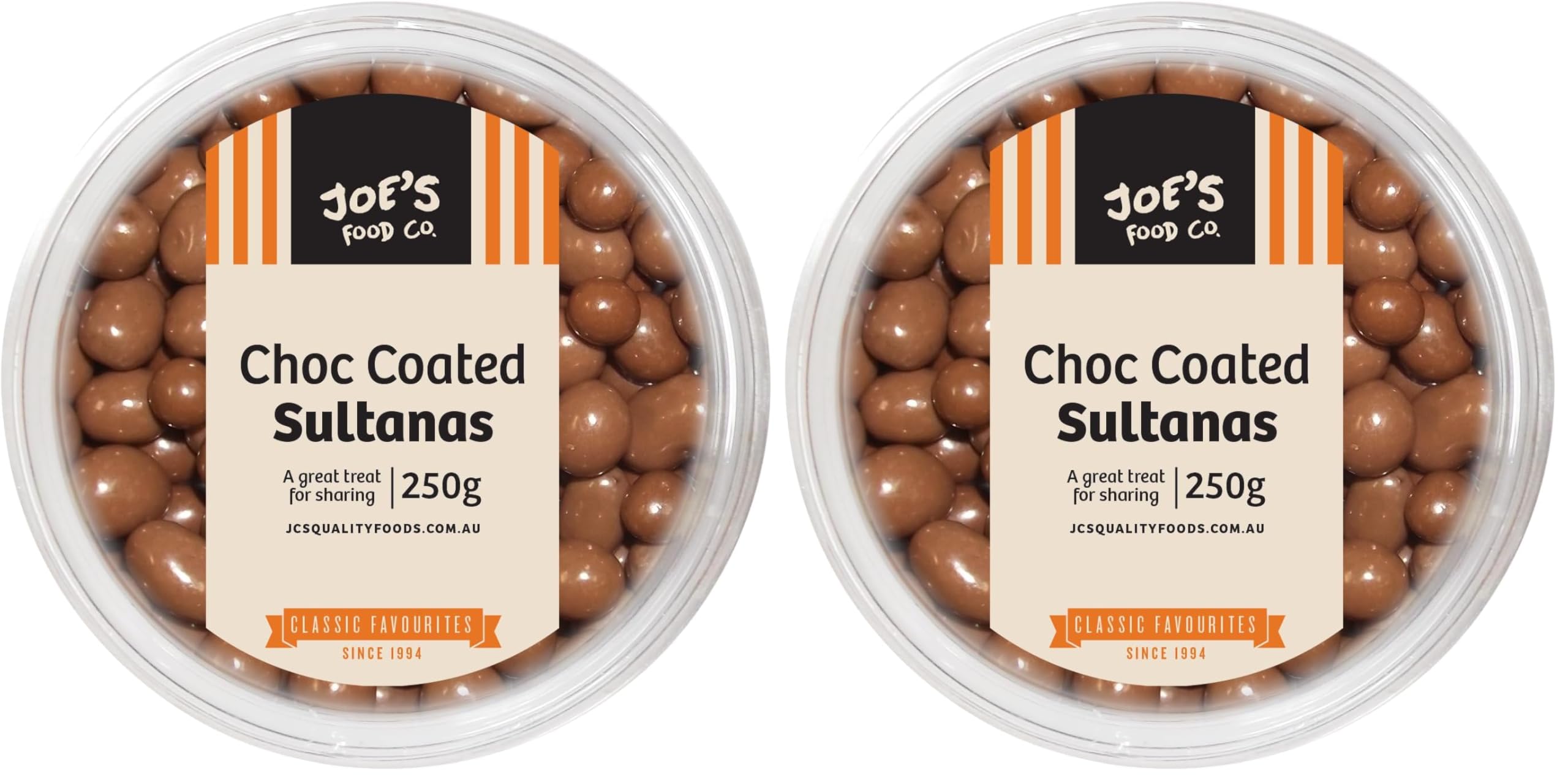 JOE'S FOOD CO CHOC COATED SULTANAS, 250g (Pack of 2) - Snacking (Pack of 2)