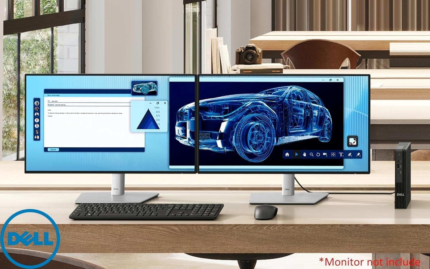 Dell Pro Micro QCM1250 Mini Desktop (New OptiPlex), 14th Gen i5-14500T (14 Cores, Up to 4.8GHz), 16GB DDR5, 512GB PCIe SSD, HDMI+DP Dual Monitor Support, USB-C, Wi-Fi, Wireless KB & Mouse, Win 11 Pro