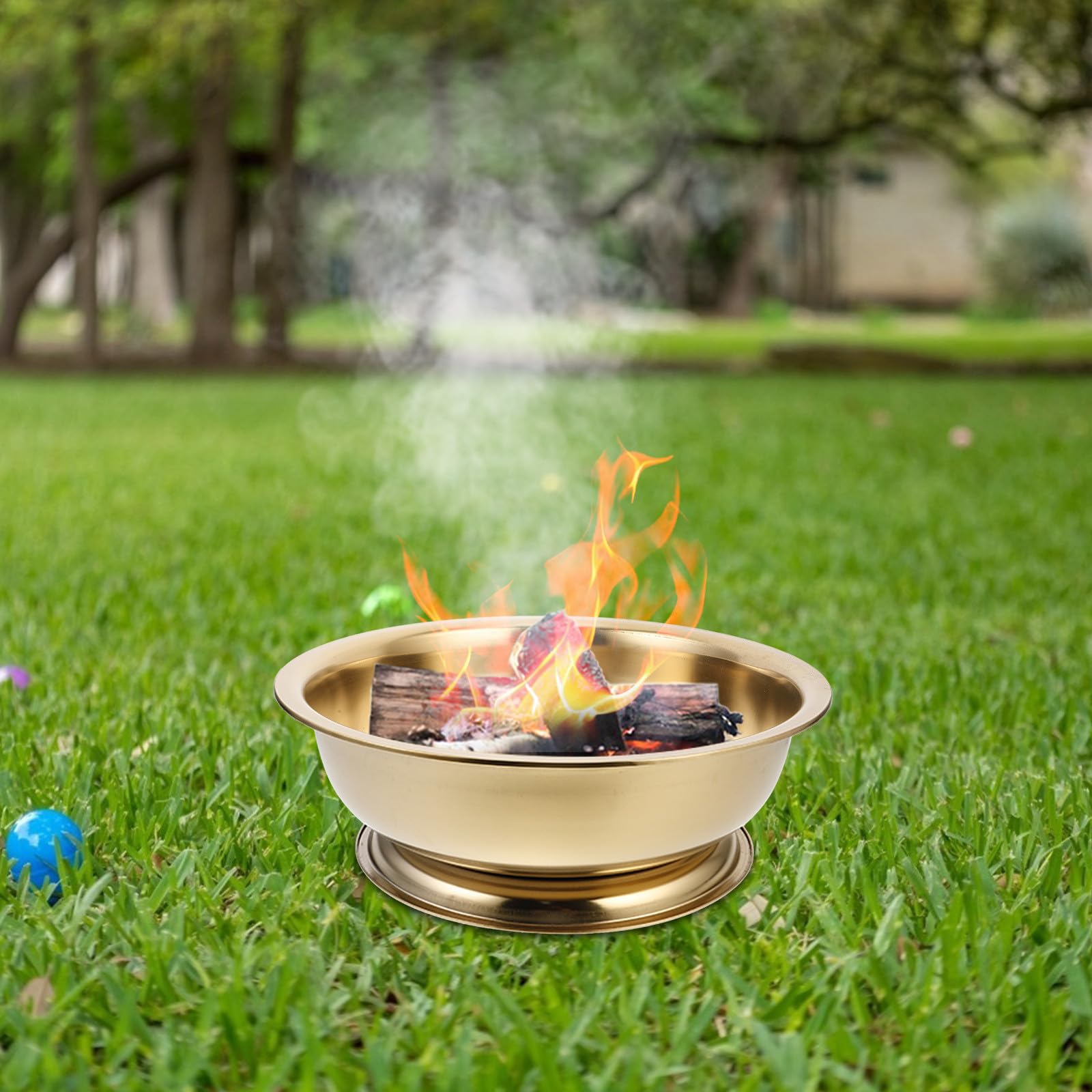 Braciere da Campeggio Portatile in Ferro Oro Grande Capienza | Design Elegante, Uso Cerimoniale e Pratiche Tradizionali, Resiste alle Alte Temperature e Deformazione