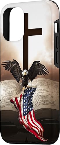 Miniatura 2 de Funda para iPhone 1212 Pro Pretty Christian Cross Bible A Bald Eagle Grip American Flag Case