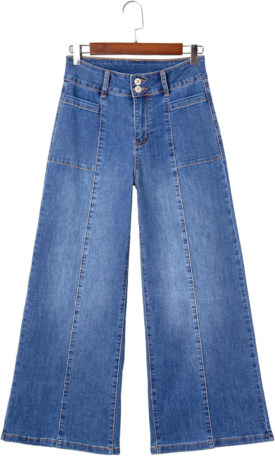 Sidefeel Womens Wide Leg Baggy Jeans High Waisted Tummy Control Stretchy Loose Fit Ankle Denim Jeans - Image 8