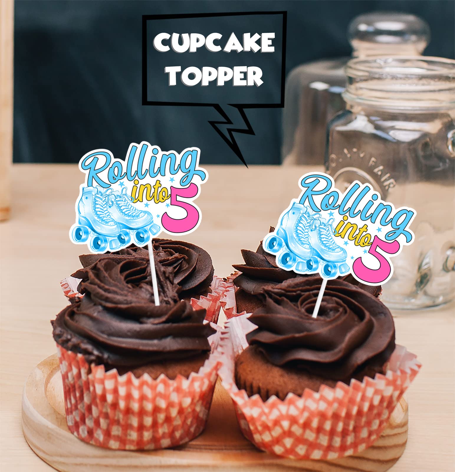 Ice Cream Cupcake Toppers – Colorful Glitter Happy Birthday Decor, 18-Pack, Cardstock With Food-Grade Sticks