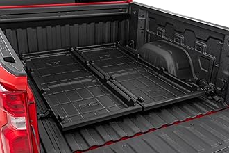 Rough Country Slide-Out Truck Bed Cargo Tray - Long Bed Organizer for 5'7"+ Beds, Heavy-Duty Polyethylene, UV-Protected, Easy Tailgate Access
