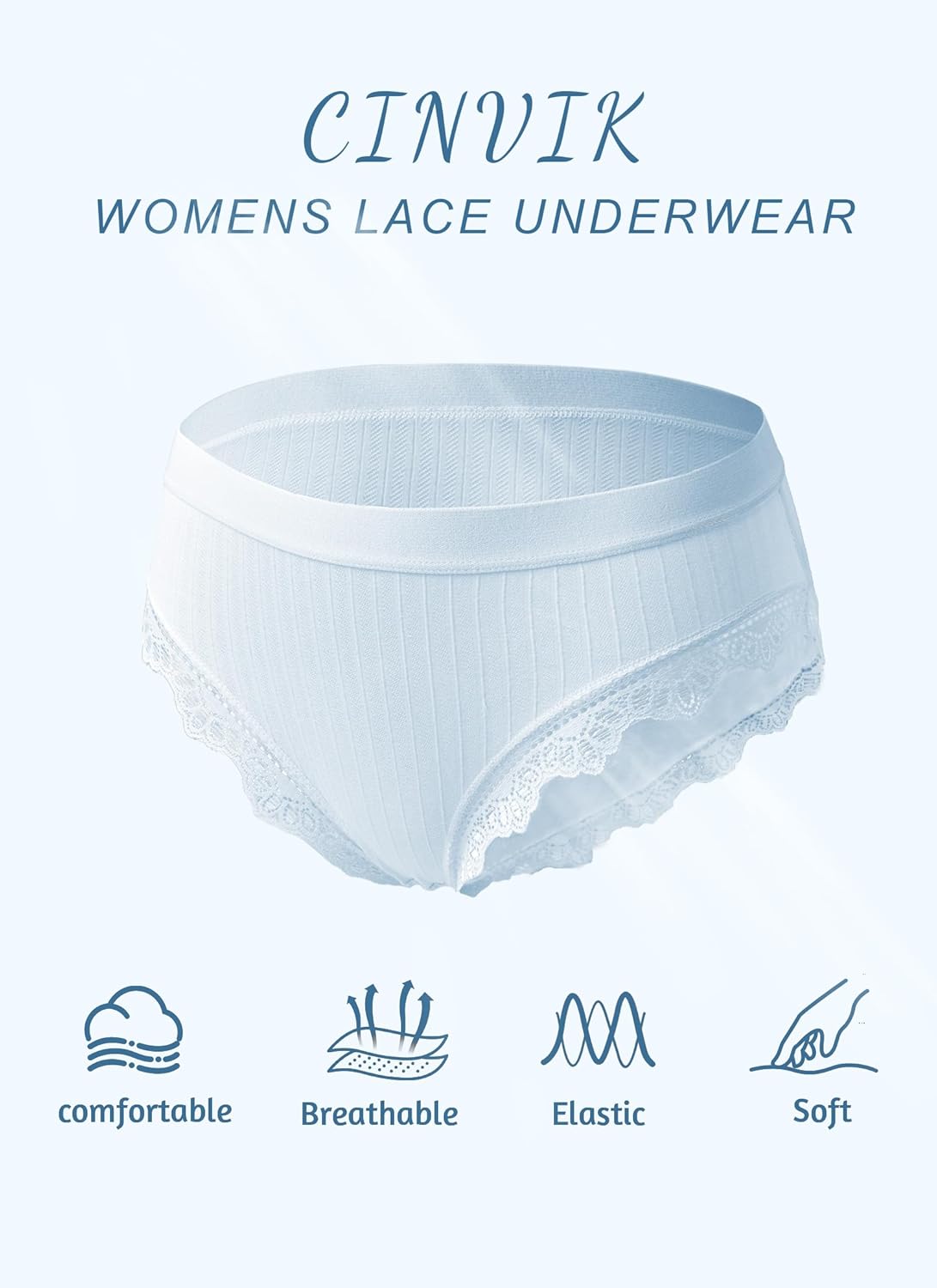 Sexy Underwear for Women Plus Size Panties Women's Underwear Sexy Lace Trim Lacyfit Lady's Multicolor Lace Bikini Pack - Image 5