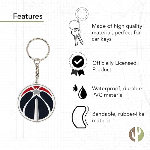 Miniatura 54 de Desert Cactus NBA Keychain – Official National Basketball League Keys Holder for Car, Backpack – Eastern Conference Gift(PVC)