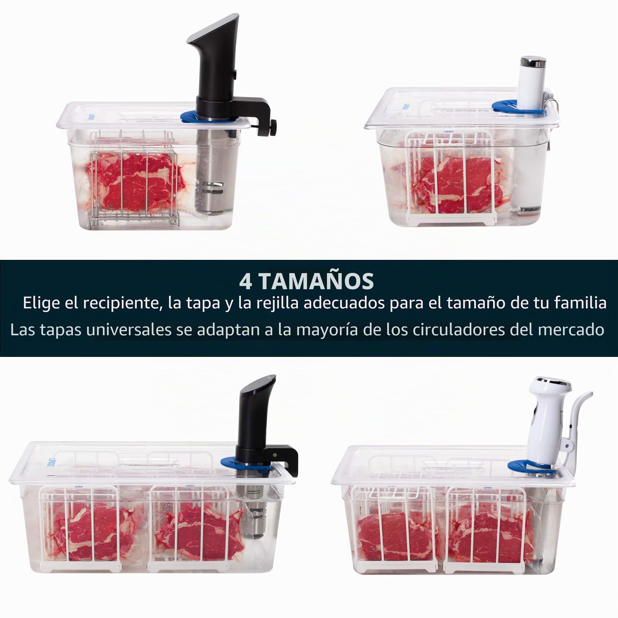 LIPAVI Contenedor Sous Vide C15-18 litros - Policarbonato, transparente - Adecuado para 2x N15X /L15