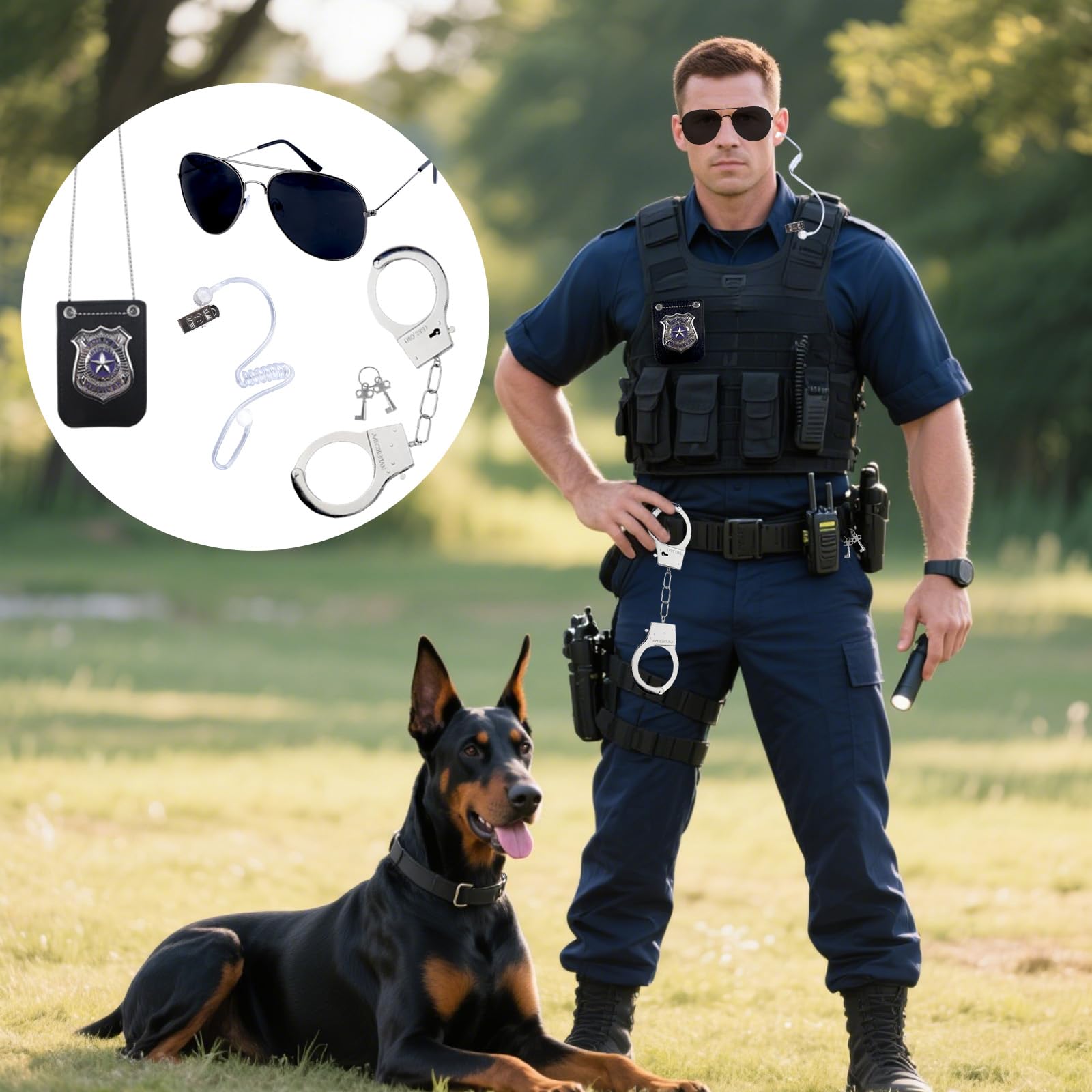Kitimi Police Accessories, Costume Handcuffs for Police Costume Women Halloween Costumes for Women & Men - Image 3