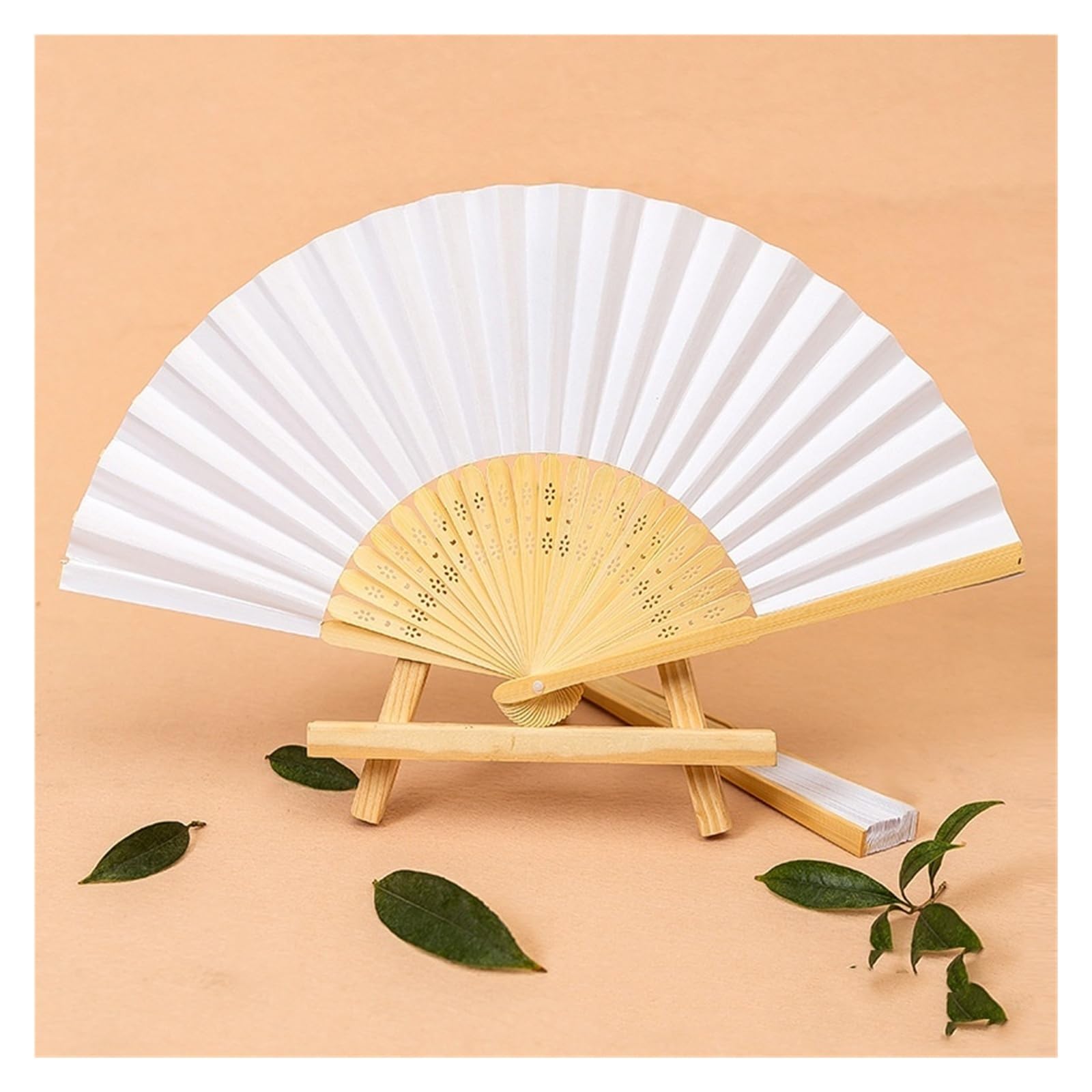 Éventail en Papier Pliable Blanc, 40 Pièces, Cadeaux De Mariage for Invités, Décoration Fête d'anniversaire pour Décorations