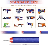 Vista 2 de Refill Darts Bullets Compatible with Nerf Guns N-Strike Elite Series Blaster, 100Pcs Nerf Bullet Refill Darts Ammo Premium Foam Bullets Pack