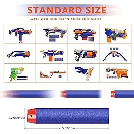 Refill Darts Bullets Compatible with Nerf Guns N-Strike Elite Series Blaster, 100Pcs Nerf Bullet Refill Darts Ammo Premium Foam Bullets Pack (100 Blue)