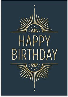 Hallmark Business Bulk 25 Pack Corporate Birthday Cards for Executives, Customers, Employees (Golden Art Deco), 5x7 Cards, Message Inside, Envelopes Included