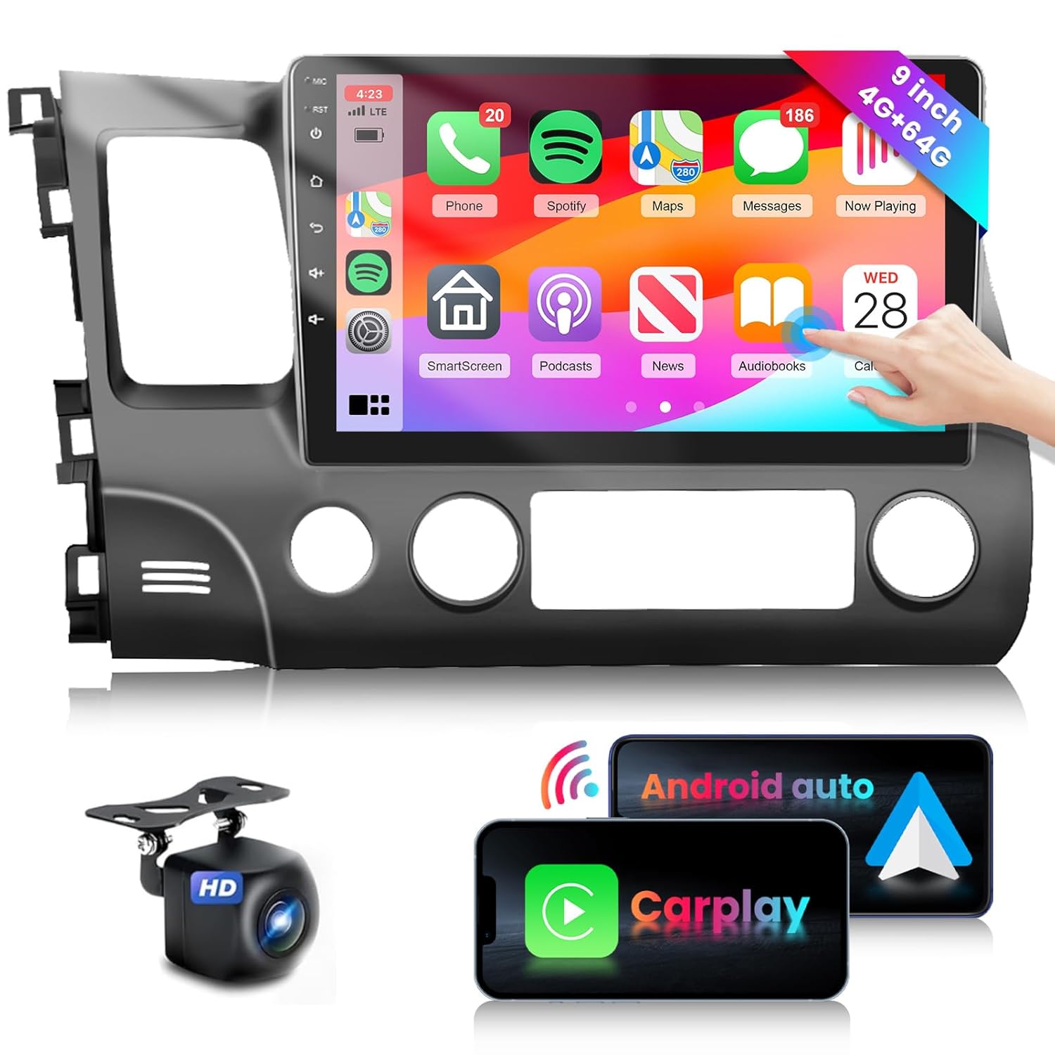4G 64G Car Stereo for Honda Civic 2006-2011 Radio with 10 1inch 1280x720 IPS Touch Screen AI Radio