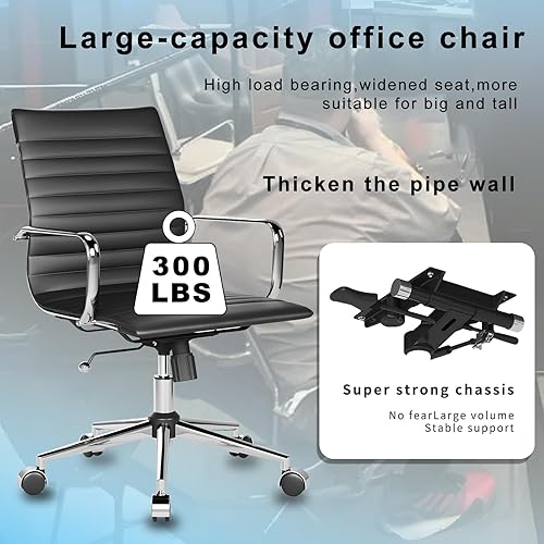 Miniatura 32 de Silla de oficina giratoria con reposabrazos y ruedas, cómodo asiento ajustable para juegos para adultos, silla de trabajo resistente para oficina en