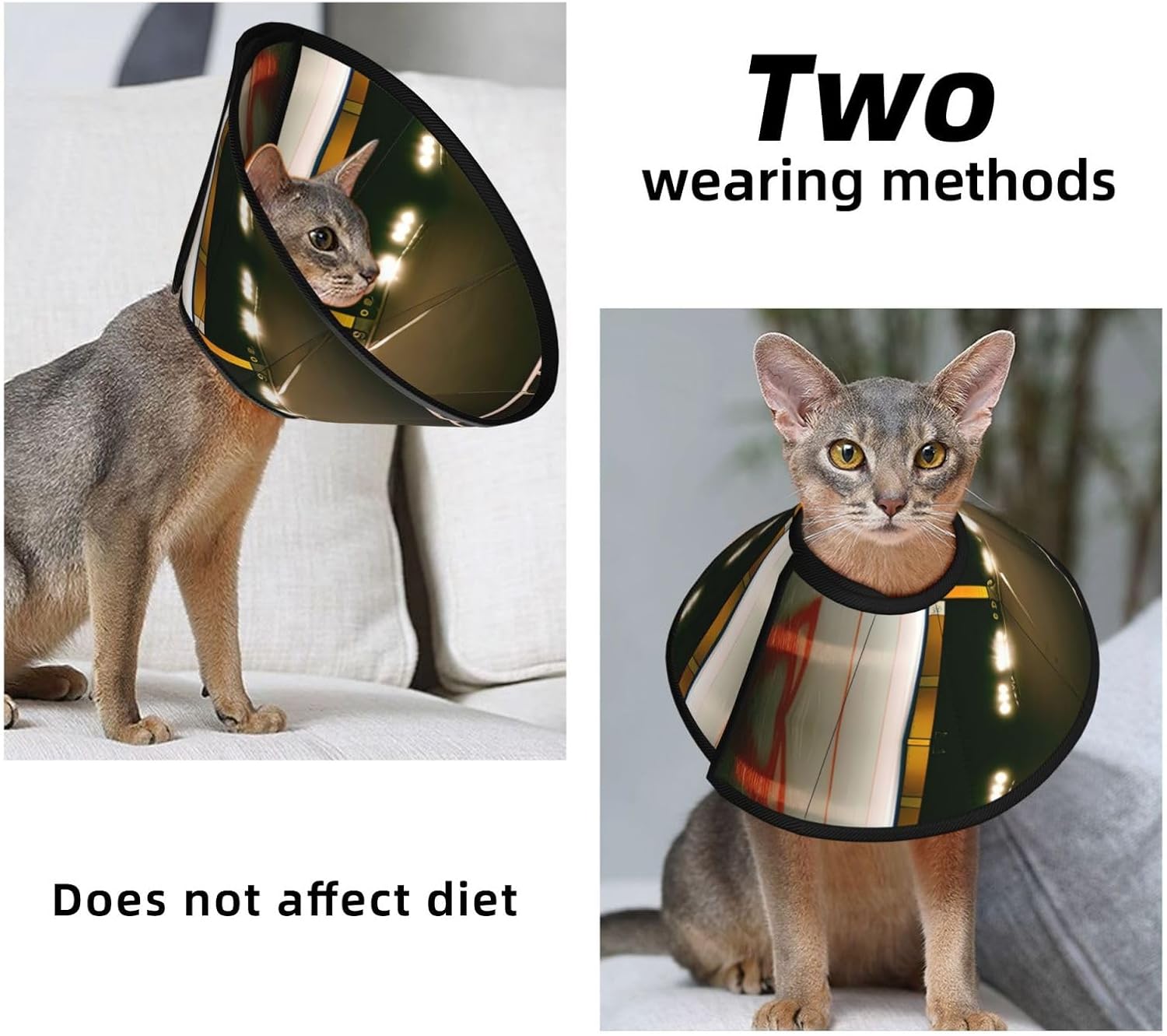 Hockey Stick Print Cat Cone Collar, Adjustable Elizabethan Collar, Soft Dog Recovery Collars, for Small Large Cats