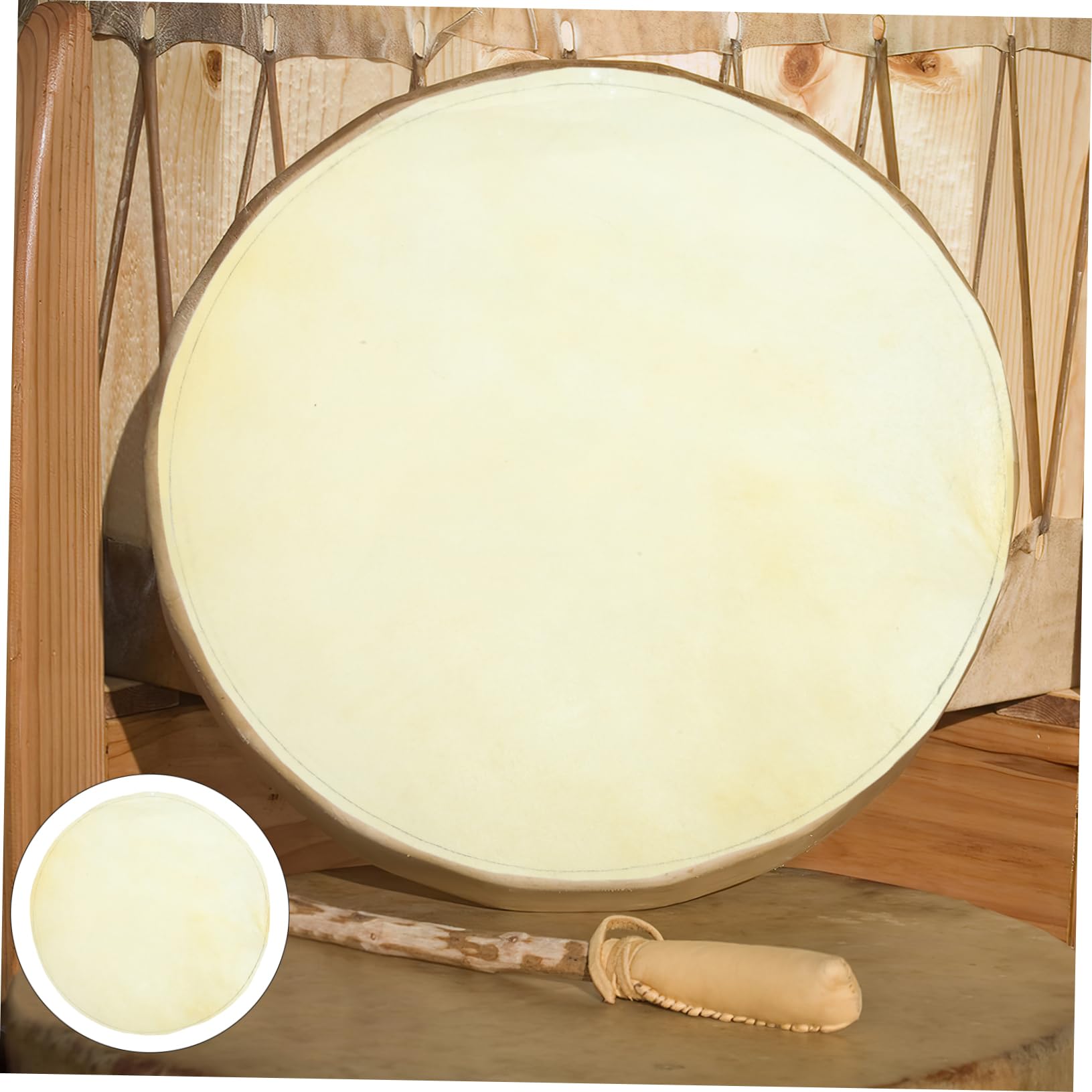 Abaodam 3pcs Drum Skin African Drum Accessory Durable Sheepskin Leather for Longevity