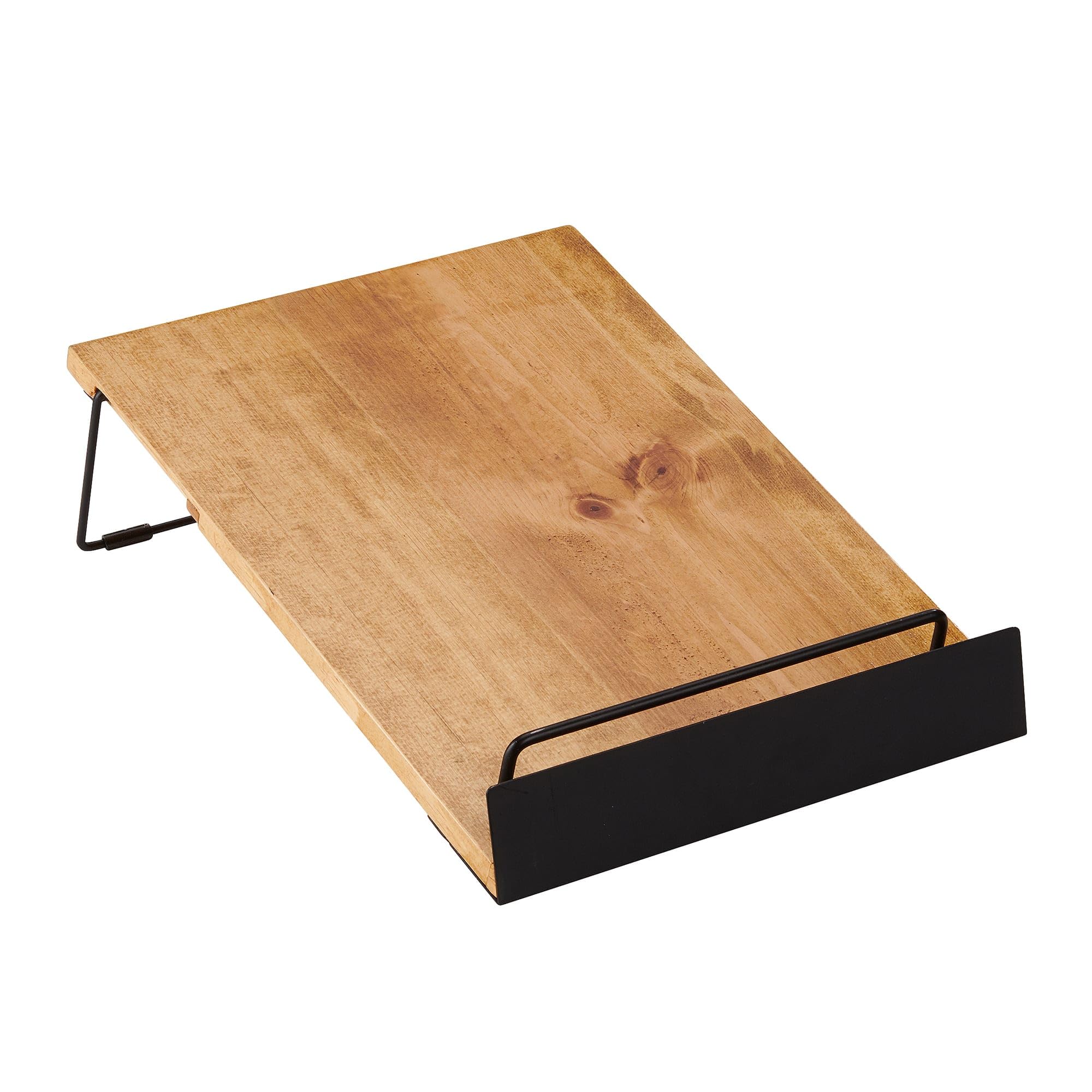 Madera Collection – Write-On Merchandiser – 12.25W x 15.75D x 4.75H – Pine Wood, Black Powder Coated Metal