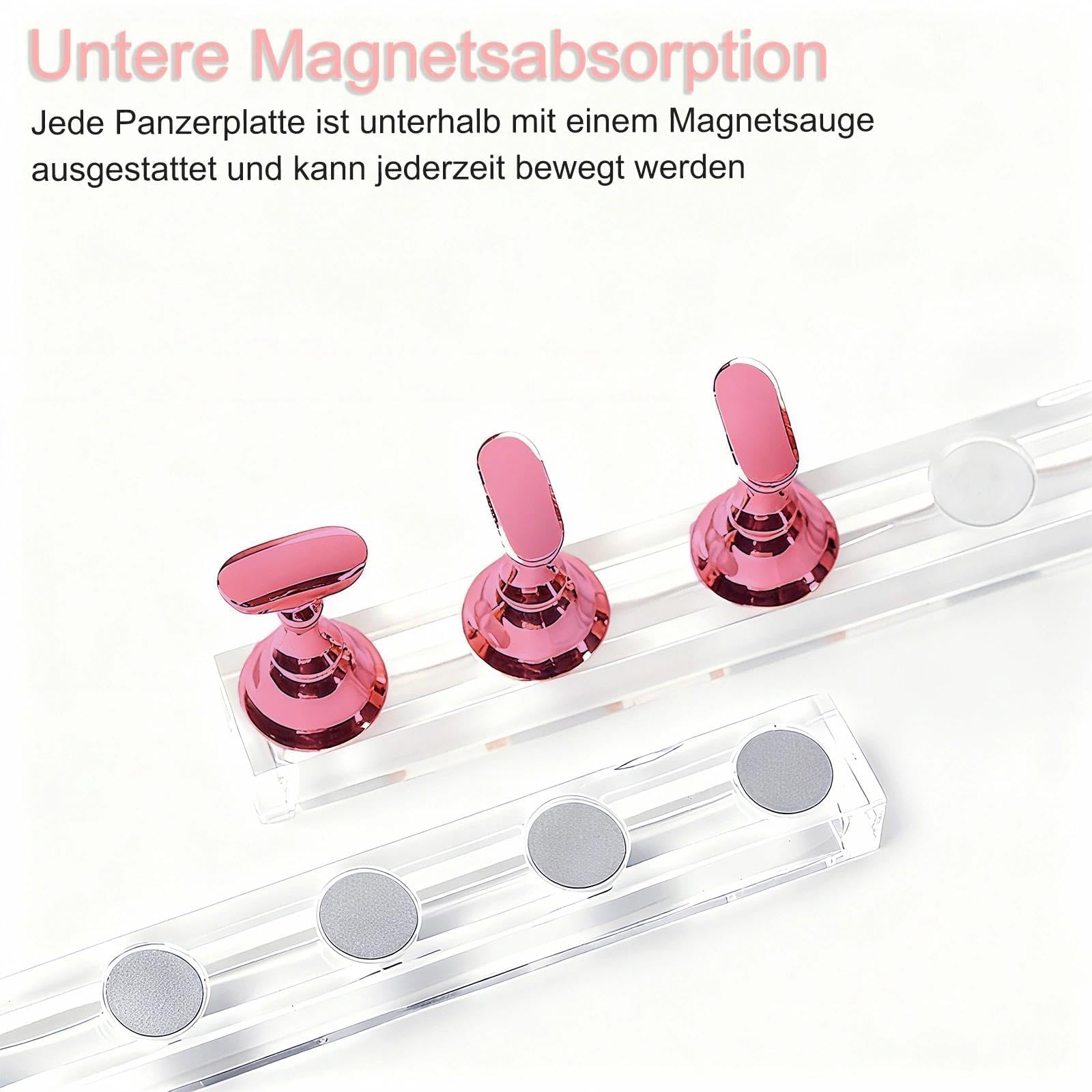 2 Set Nagelständer Display, Nägel Kunst Praxis Stands, Nagelübungshalter, Nägel Tipps Halter, mit 1 Doppelseitige Klebepunkte und 1 Pinzette Spitz, für Nagel Designing, Roségold