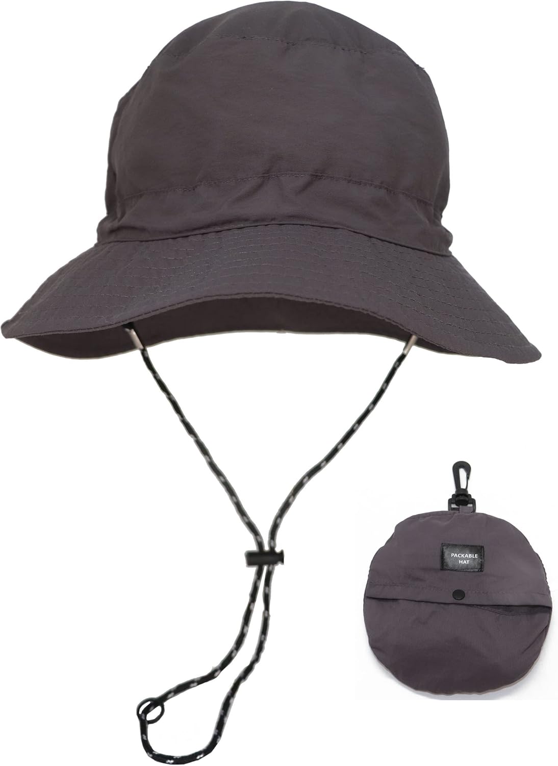 Packable Sun Protection Waterproof Outdoor Bucket Hat, Grey at  Women’s Clothing store