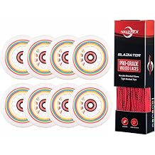 Rollerex Lollipop Boardwalk Inline Skate Wheels 8-Pack with Bearings, Spacers and Washers Use on Roller Blades 72mm Gladiator Waxed Skate Laces Rocket Red, 72"