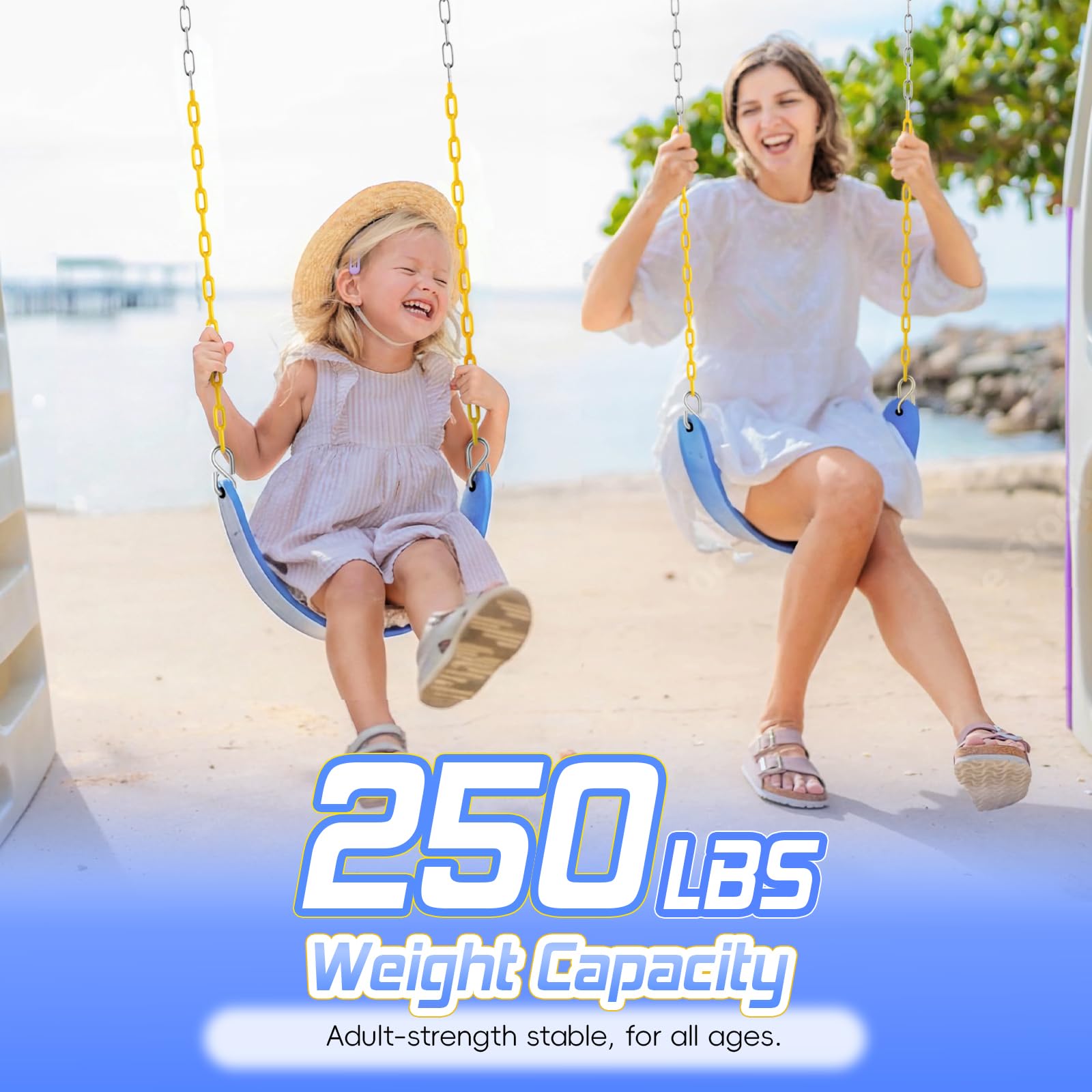 SEKKVY Sedili a dondolo con catene resistenti da 167,6 cm, accessori di ricambio per altalene con ganci a scatto, supporto per altalene per bambini, 113,4 kg, per parco giochi all'aperto, altalena