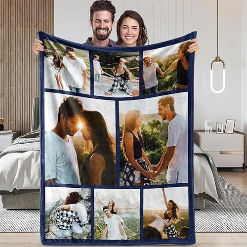 Miniatura 7 de Impreso en Estados Unidos, regalos personalizados con texto en inglés "I Love You" para novio, manta personalizada con fotos, manta de forro polar