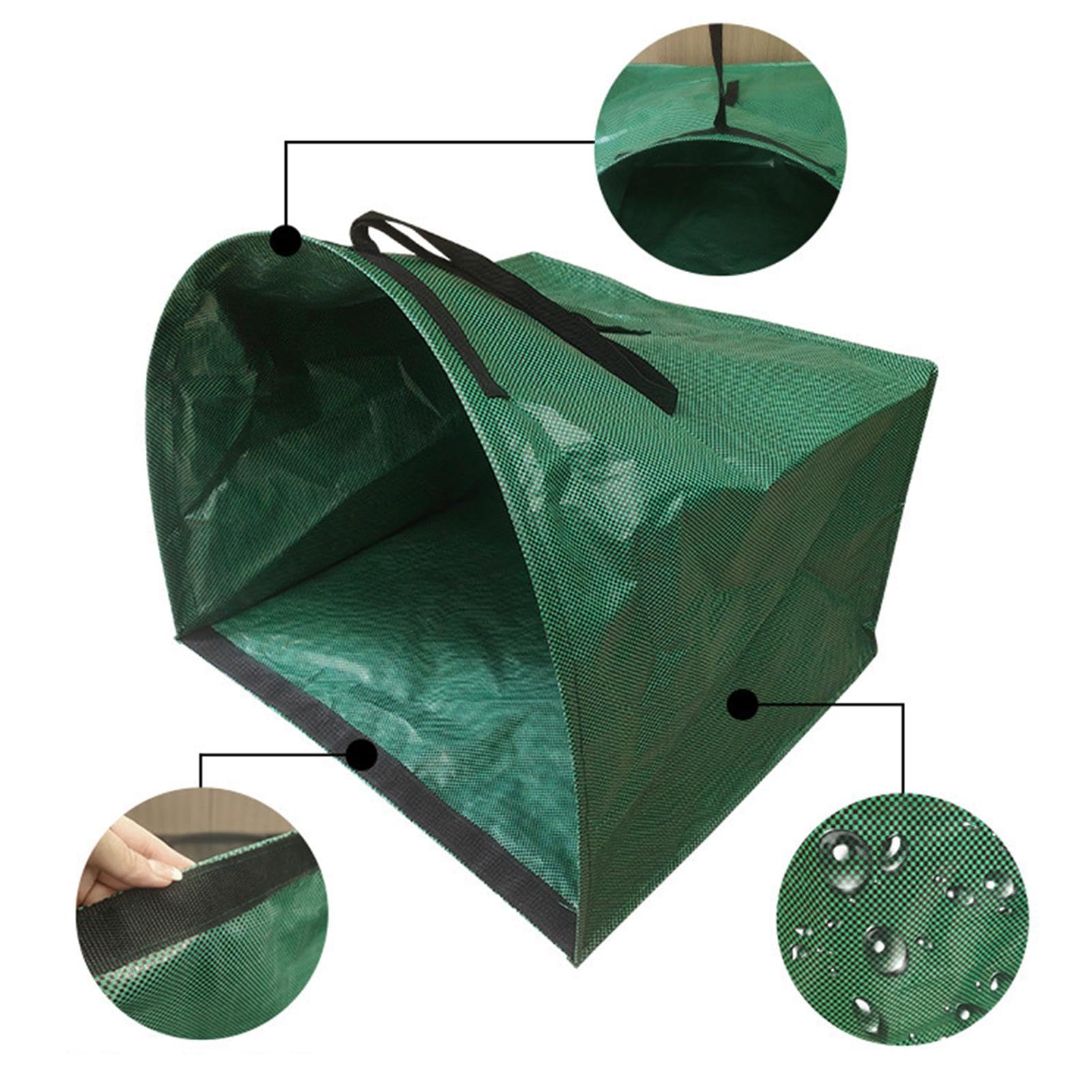 Bolsa de basura semicircular para jardín, herramienta de recogida de residuos de gran capacidad para jardín, patio, patio y césped