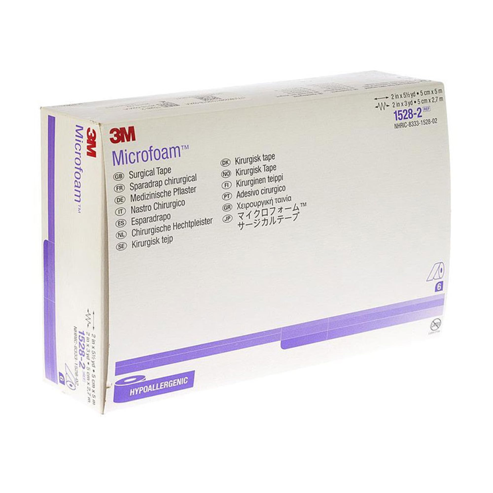 3M - Microfoam, Nastro Chirurgico, Schiuma Elastica, Altamente Conformabili, Multidirezionale, Waterproof, Ipoallergenico, Senza Lattice, Misura 50 mm x 5 m, Confezione da 6 Rotoli.