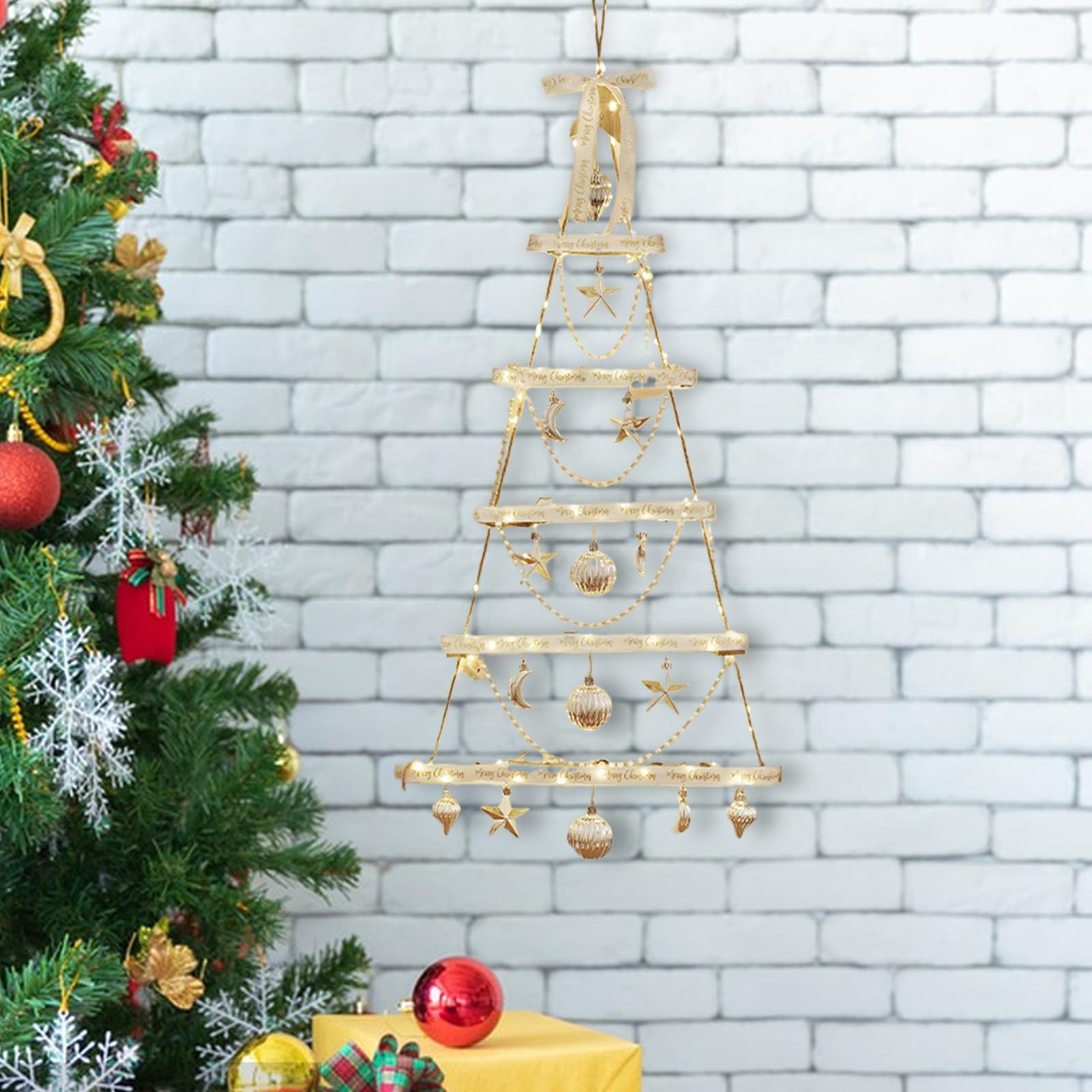 Albero Di Natale Da Parete A Forma Di per Albero di Natale in Legno con LED