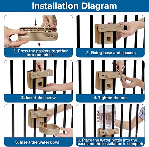 Miniatura 7 de Kenond Dispensador de agua de conejo de 50 onzas, dispensador de agua para perros por gravedad, botella de agua automática para hurones, gatos,