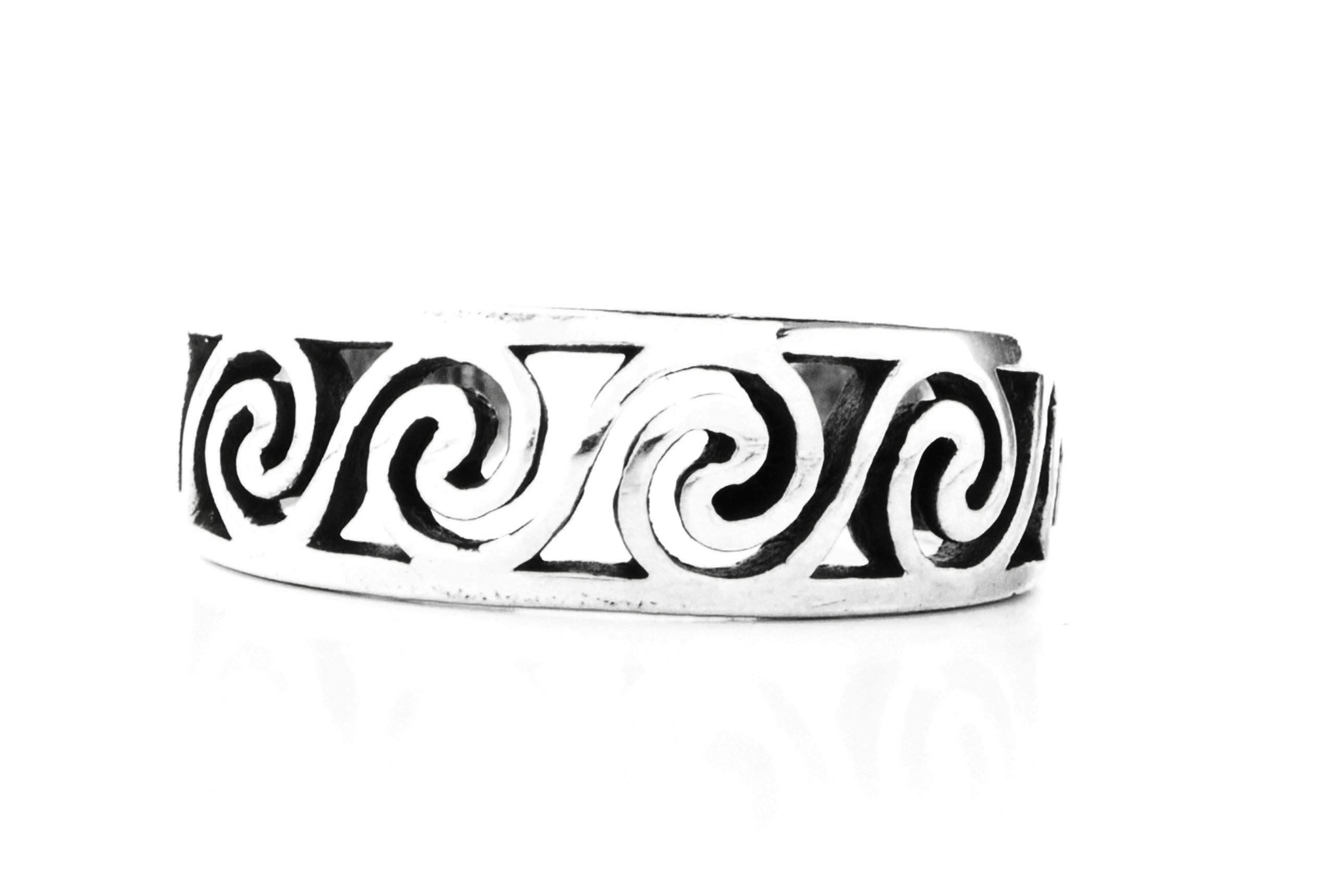 Windalf Damen Zehen-Ring Spiral 6 mm Lebens Spirale Bohemia 925 Sterling-Silber