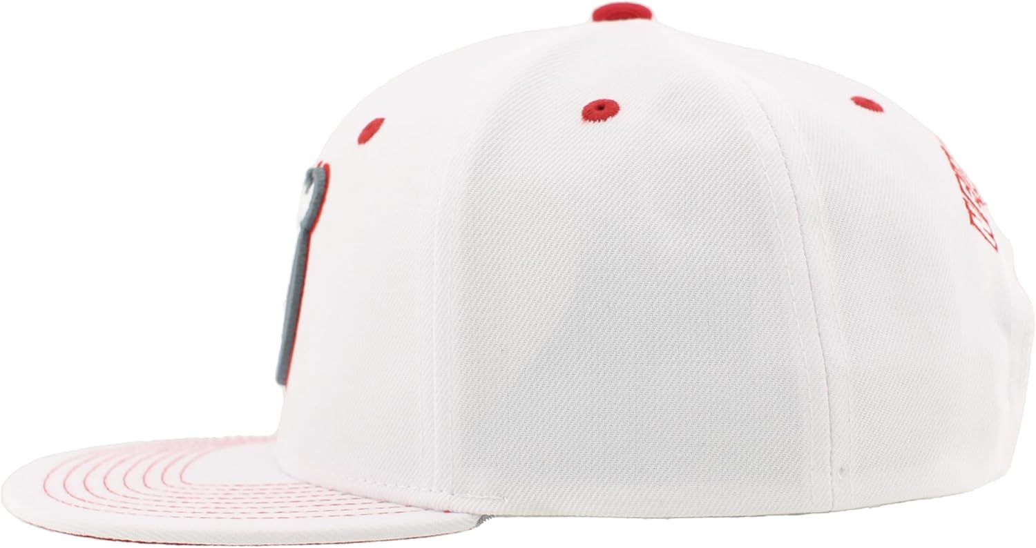 ZHATS NHL Unisex-Adult NHL Officially Licensed Adjustable Snapback Hat Flat Bill Z11 Pop White - Image 3