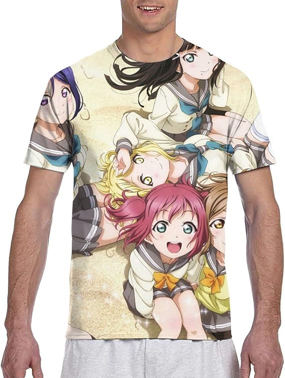 Amazon ラブライブ サンシャイン 1 ハイクオリティーtシャツ メンズ 半袖 スポーツ シャツ 軽い 柔らかい 快適 カジュアル おしゃれ メンズ 服 春 夏 秋 冬 Tシャツ カットソー 通販